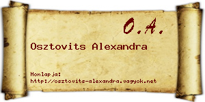 Osztovits Alexandra névjegykártya