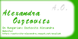 alexandra osztovits business card